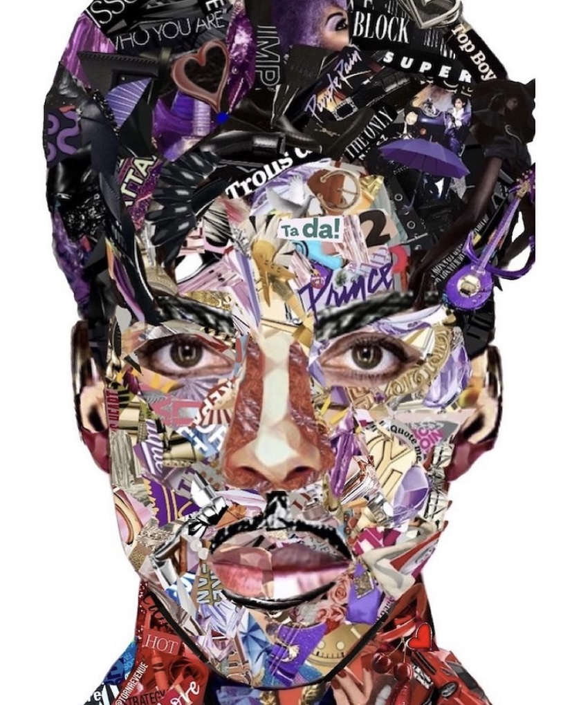 Torn Revenue collage art works Prince